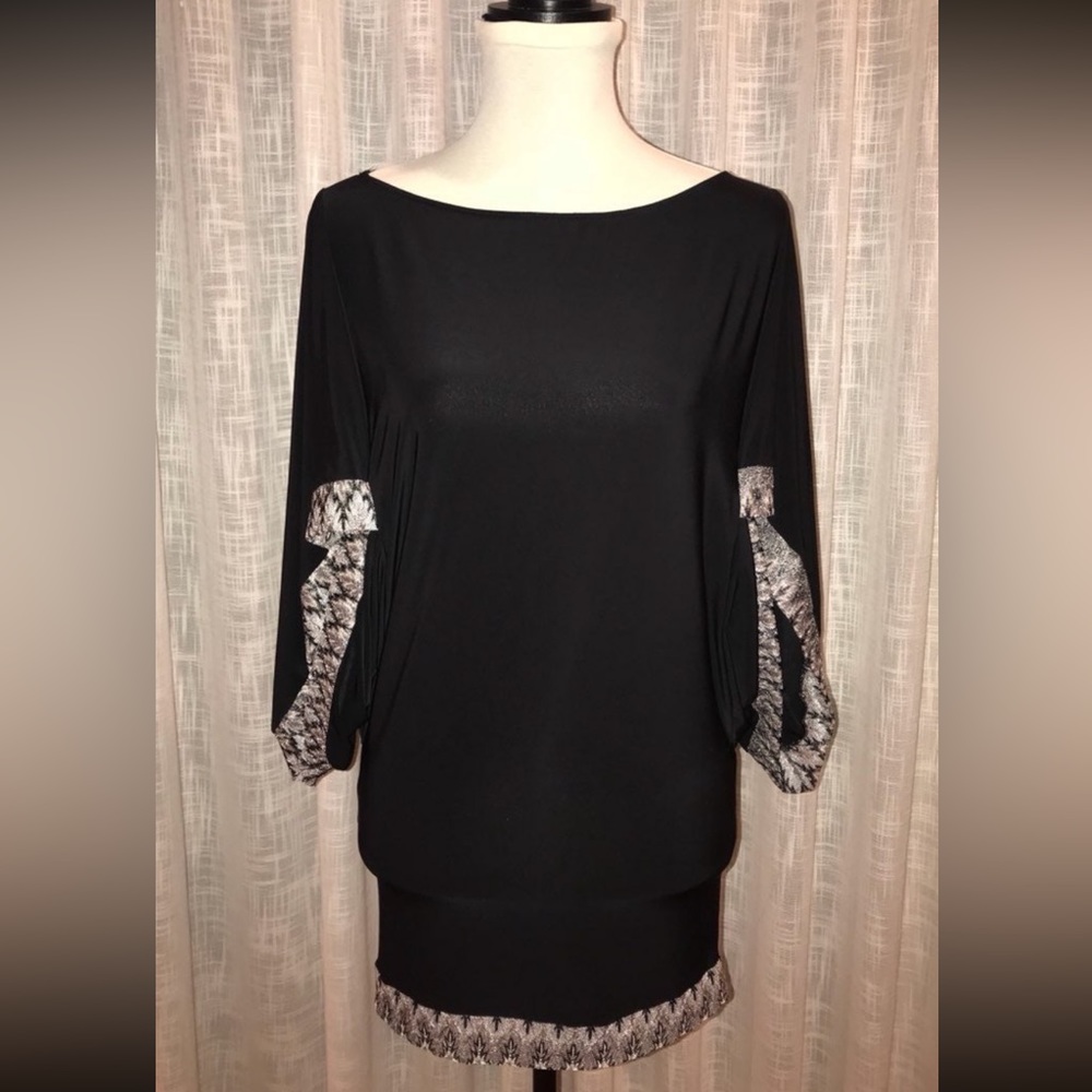 Arden B Black Blouse Tunic Shirt Top XS